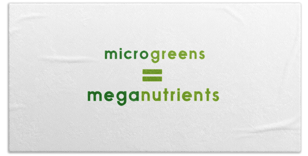  Beach Towel featuring the drawing Microgeens and meganutrients - two greens by Charlie Szoradi