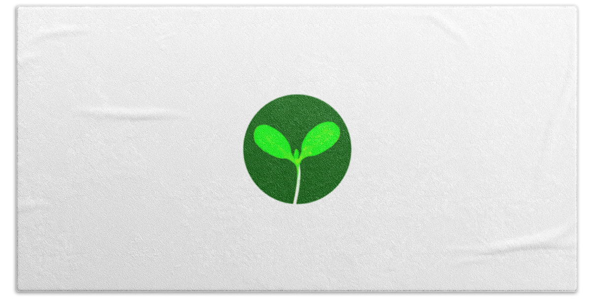  Beach Towel featuring the drawing Microgreen graphic on light backgrounds by Charlie Szoradi