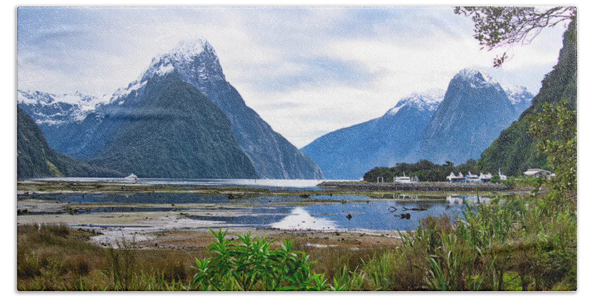 Milford Sound Beach Towel featuring the photograph Milford Sound - New Zealand by Steven Ralser