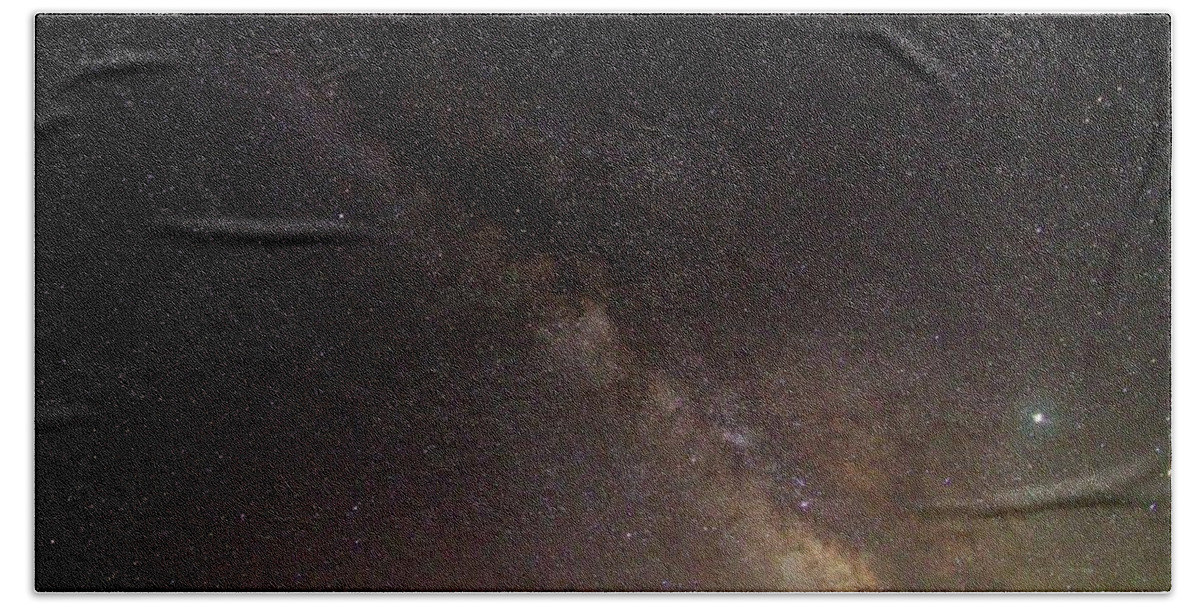 Milky Way Beach Towel featuring the photograph Milky Way and Jupiter by Paul Rebmann