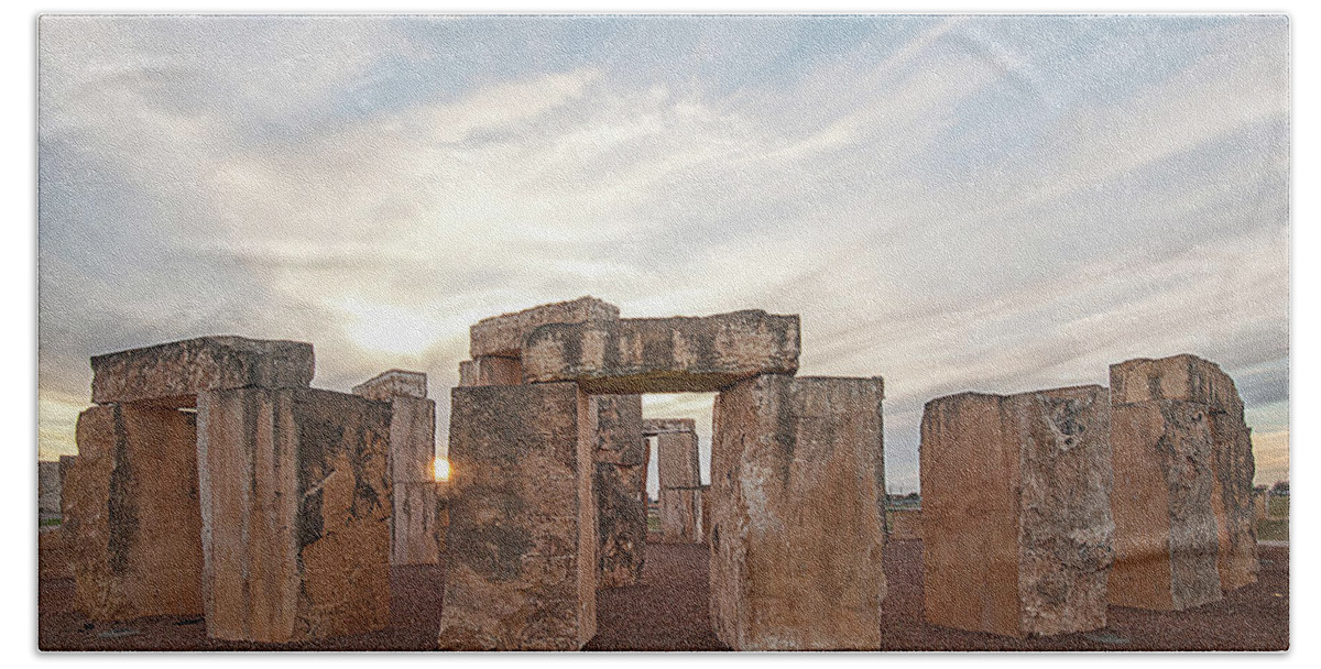 Historical Beach Towel featuring the photograph Mini Stonehenge by Scott Cordell