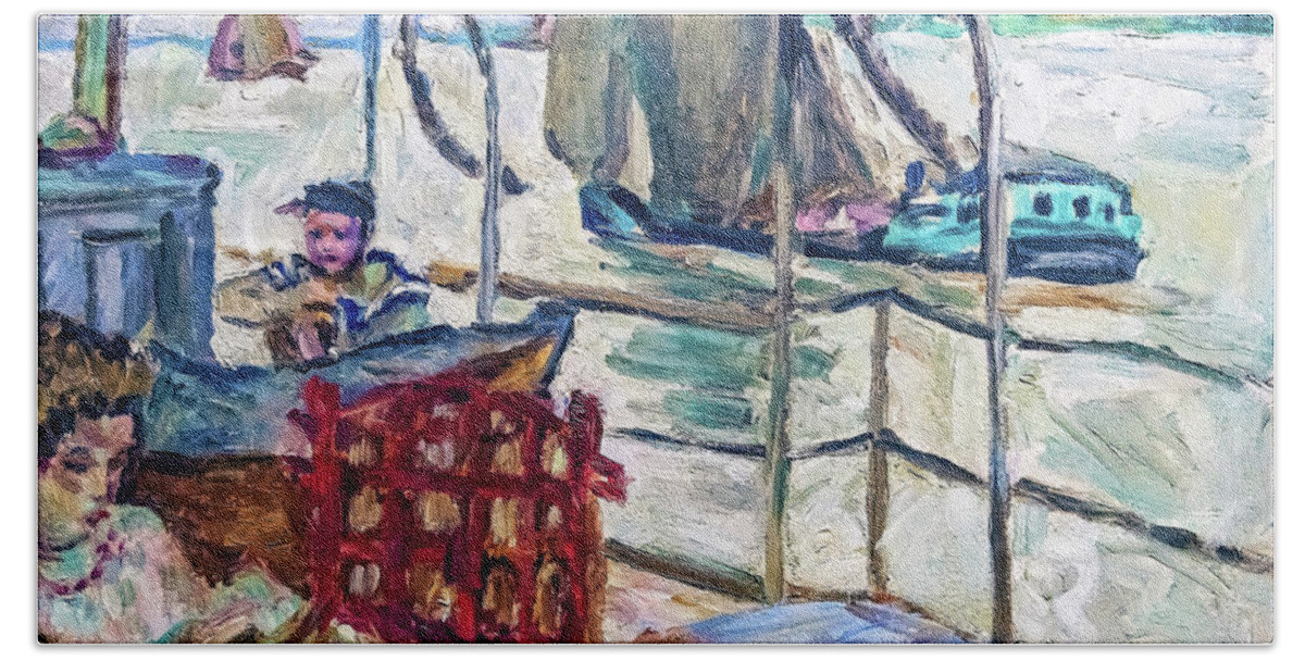 Pierre Bonnard Beach Towel featuring the painting Misia Serves on Edwards' Ship - Digital Remastered Edition by Pierre Bonnard