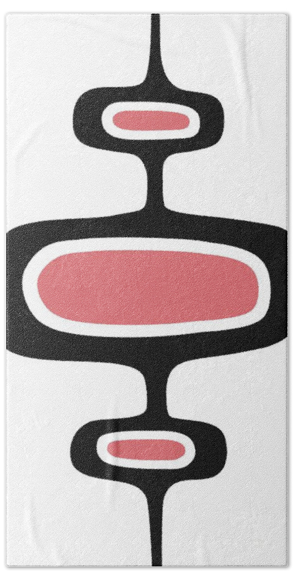 Mid Century Modern Beach Towel featuring the digital art Mod Pod One in Pink by Donna Mibus