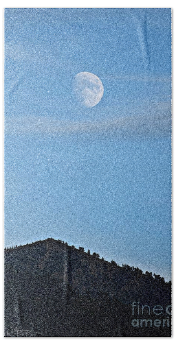 Moon Beach Towel featuring the photograph Moon Over the Mountains by Dorrene BrownButterfield