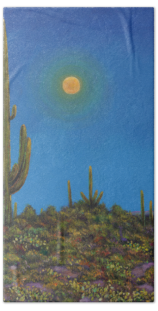 Arizona Beach Towel featuring the painting Moonlight Serenade by Johnathan Harris