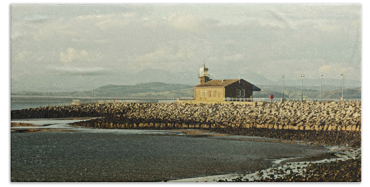 Morecambe Beach Towel featuring the photograph MORECAMBE. The Stone Jetty. by Lachlan Main