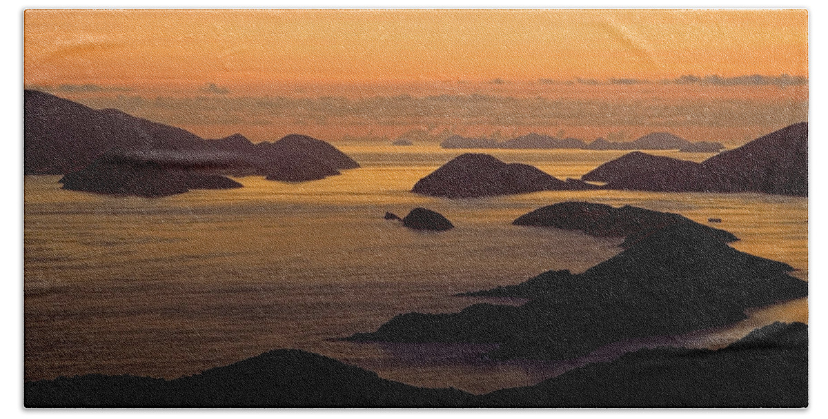 Virgin Islands Beach Sheet featuring the photograph Morning Islands by Gary Felton