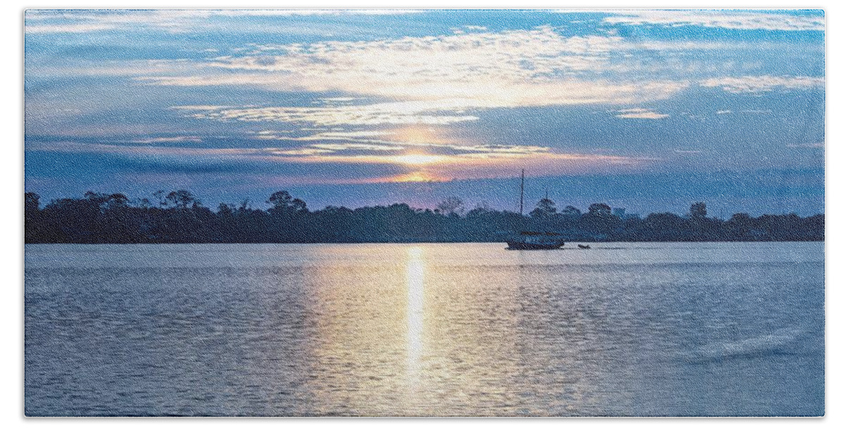 River Beach Towel featuring the photograph Morning on the River by Mary Ann Artz