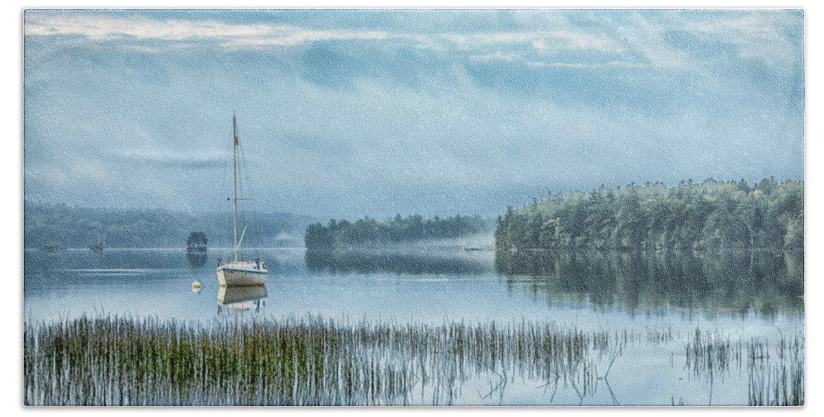 New England Beach Towel featuring the photograph Morning Tranquility by Ray Silva