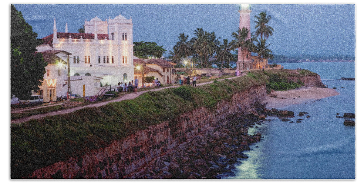 Estock Beach Towel featuring the photograph Mosque & Lighthouse, Galle, Sri Lanka by Reinhard Schmid