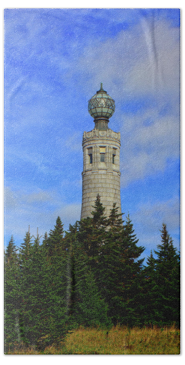 Mount Greylock Tower From Bascom Lodge Beach Towel featuring the photograph Mount Greylock Tower from Bascom Lodge by Raymond Salani III