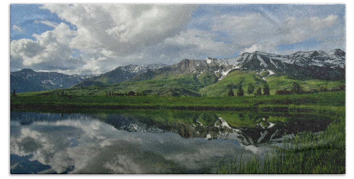 Colorado Beach Towel featuring the photograph Mountain Village Mirror Image by Ray Mathis