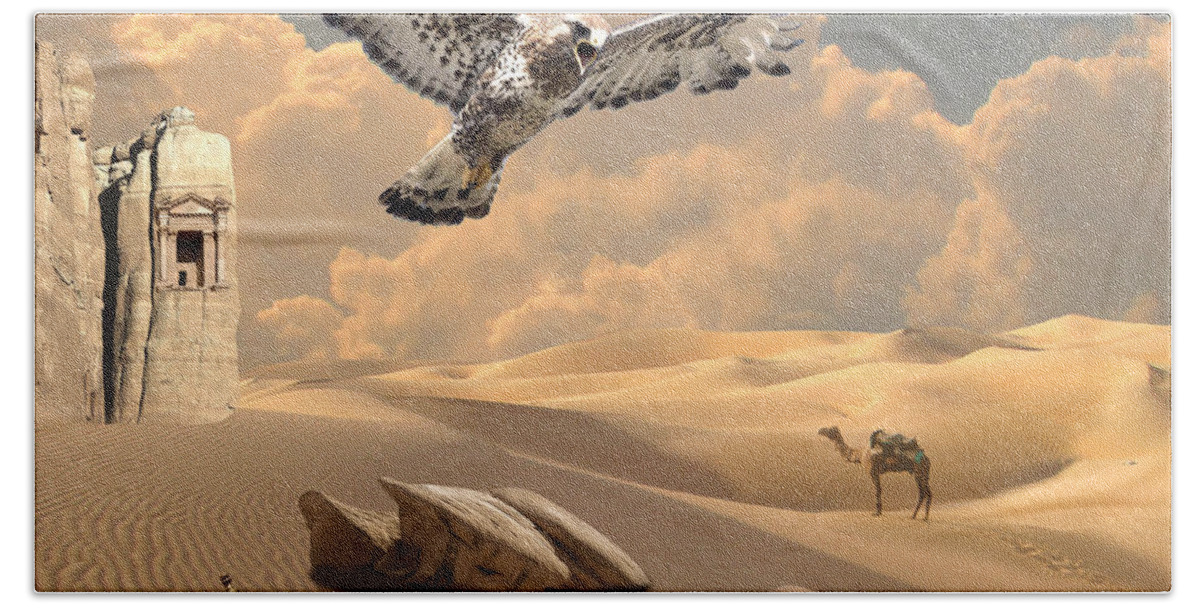 Desert Beach Towel featuring the digital art Mystica of desert by Alexa Szlavics