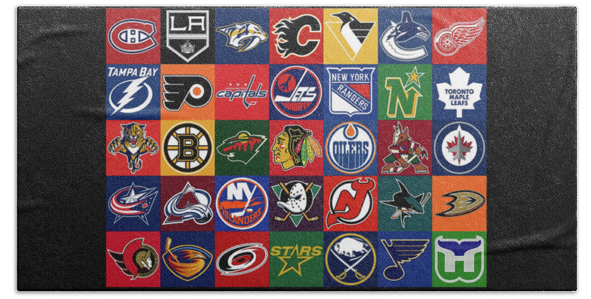 National Hockey League Background Logo Teams Mixed Media by Movie