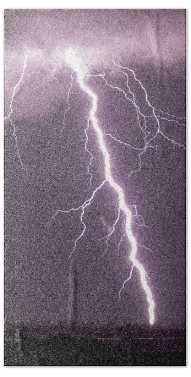 Nebraskasc Beach Towel featuring the photograph Nebraska Arcus and Lightning 046 by NebraskaSC