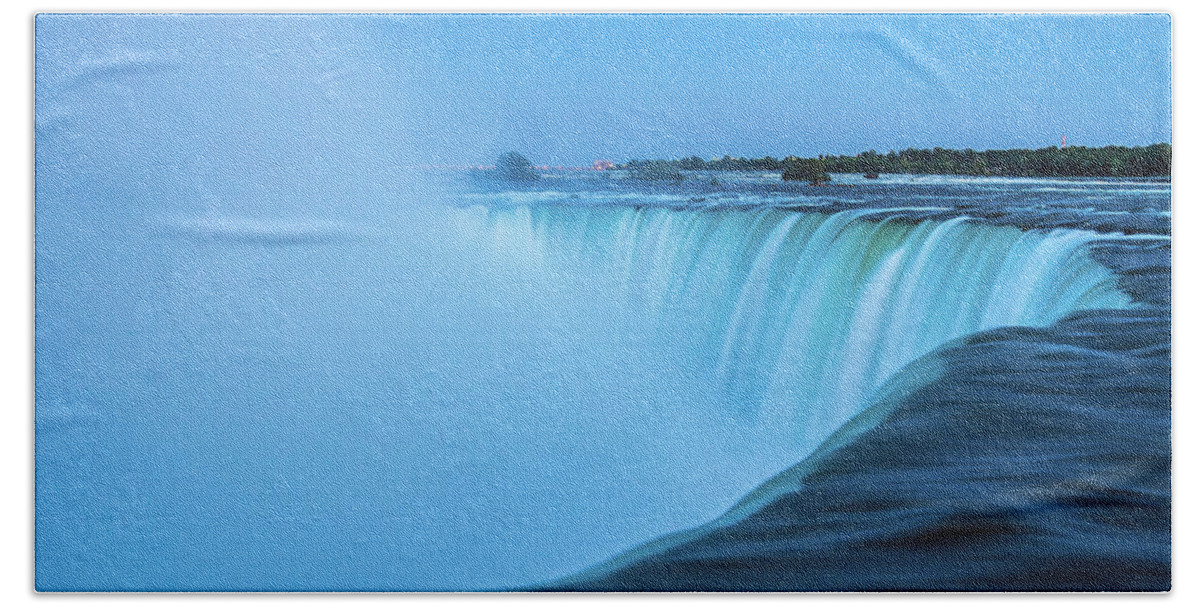 Niagara Falls Beach Sheet featuring the photograph Niagara Falls at Night by Stefan Mazzola