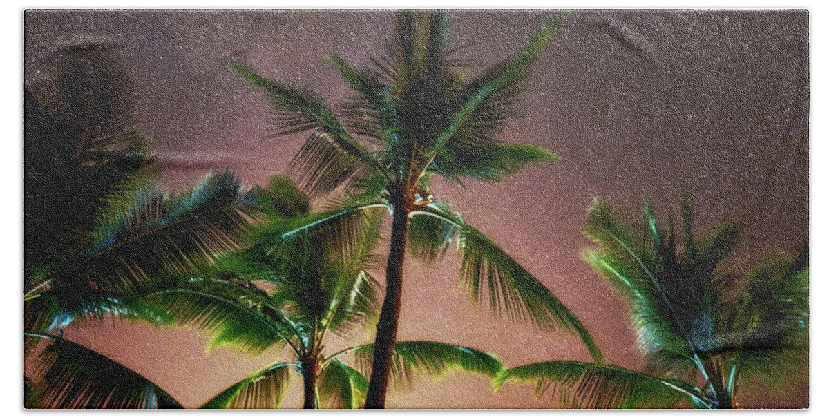 Kona Beach Towel featuring the photograph Night Lights by Christopher Johnson