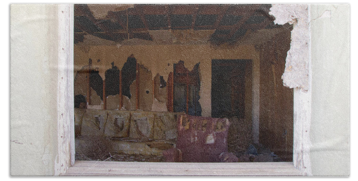 Decay Beach Towel featuring the photograph Non-Living Room by Tiffany Whisler