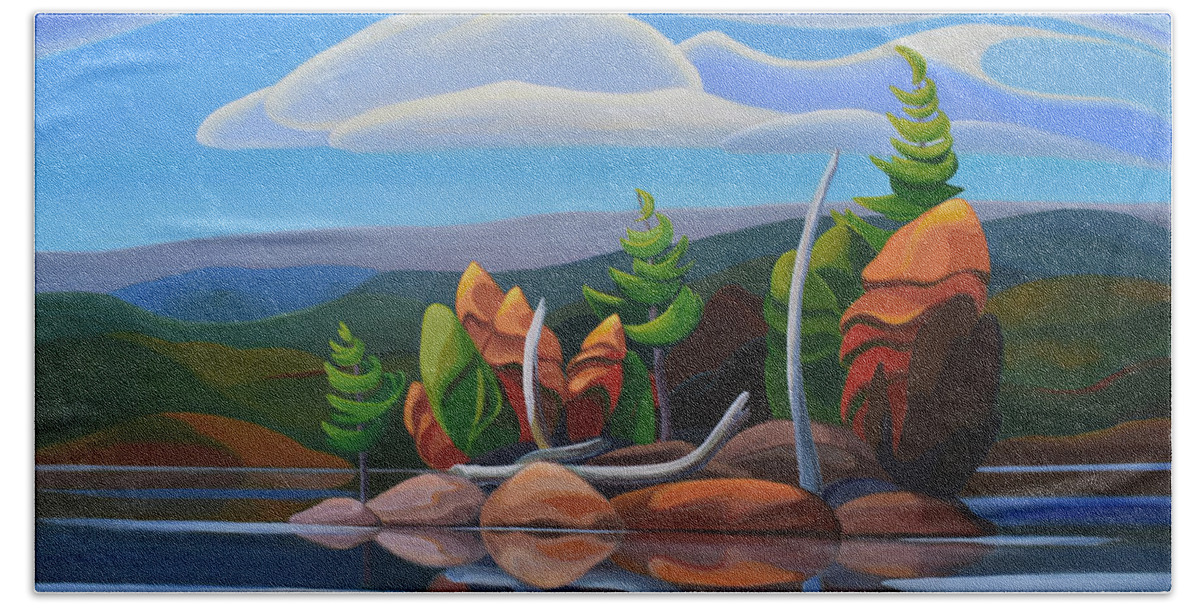 Canadian Beach Towel featuring the painting Northern Island II by Barbel Smith
