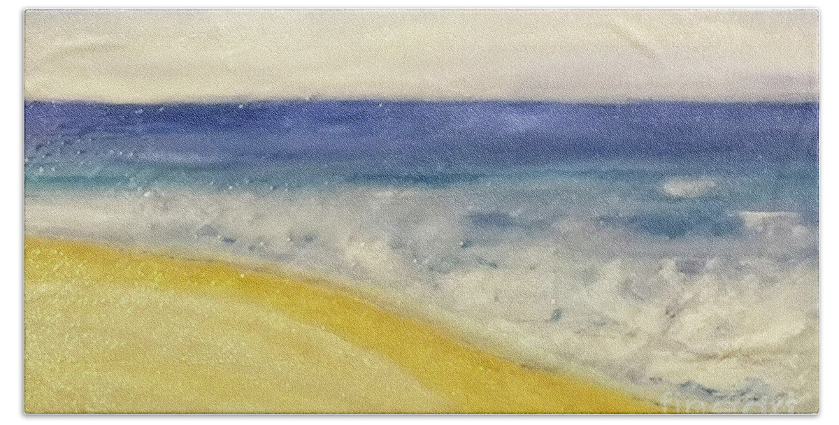 Ocean Beach Sheet featuring the painting Ocean Flow by Shelley Myers