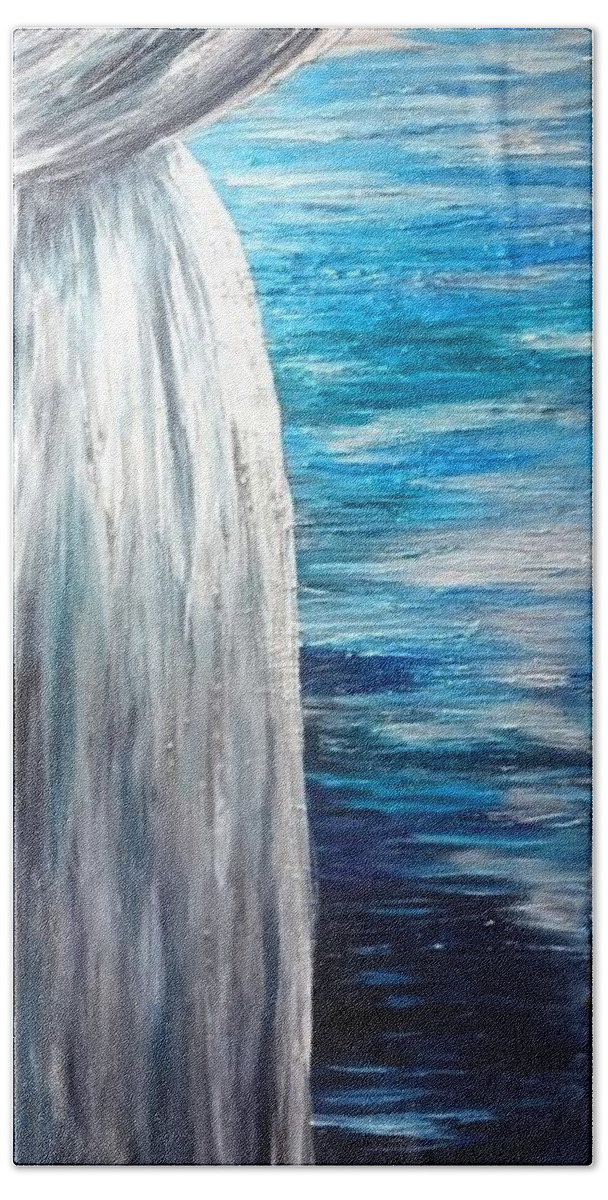 Abstract Beach Towel featuring the painting Ocean Latte Stone by Michelle Pier