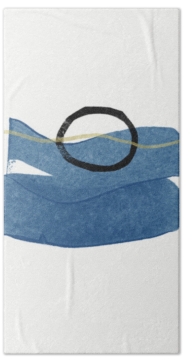 Abstract Beach Towel featuring the mixed media Ocean Zen 1- Art by Linda Woods by Linda Woods
