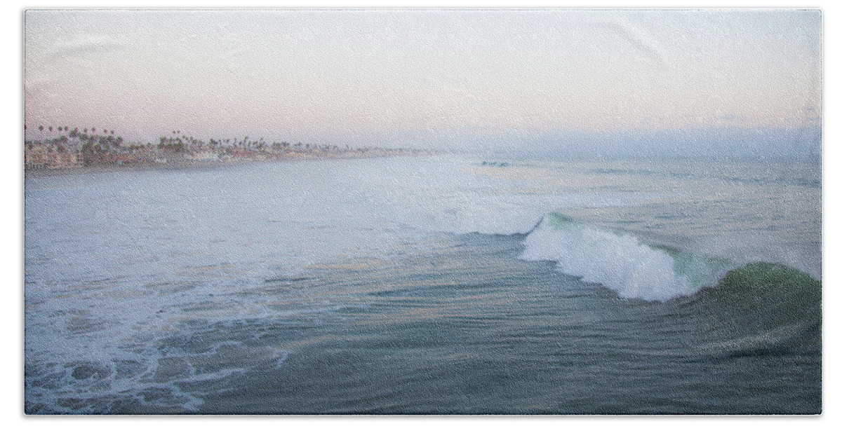 Pacific Coast Beach Towel featuring the photograph Oceanside California Big Wave Surfing 6 by Catherine Walters