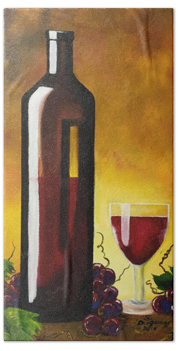 Wine Beach Towel featuring the painting Okanagan Red by Sharon Duguay