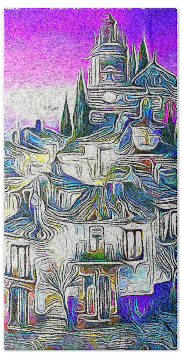Paint Beach Towel featuring the painting Old village 7 by Nenad Vasic