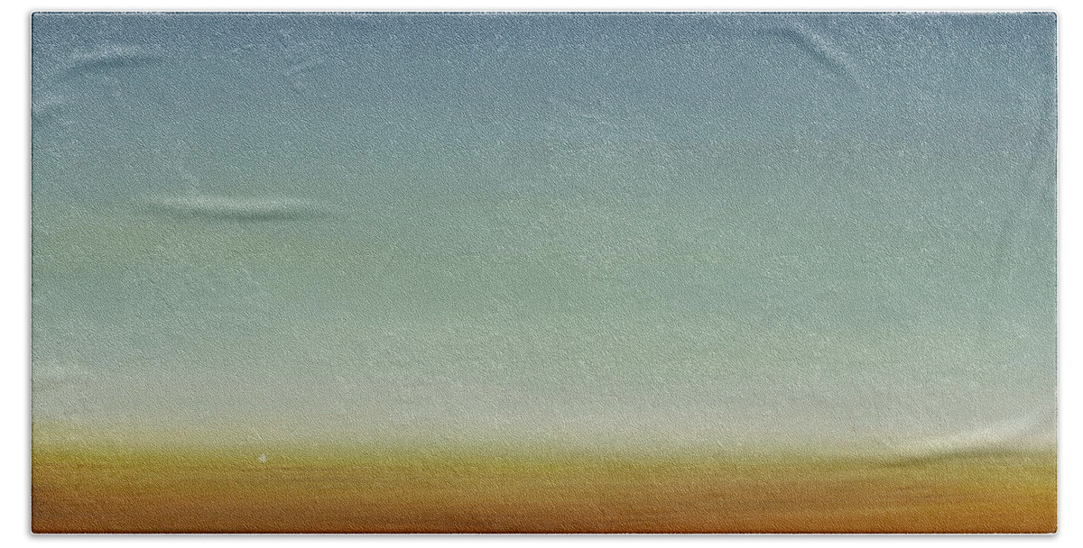 Derek Kaplan Beach Towel featuring the painting Opt.22.19 'Moonrise' by Derek Kaplan