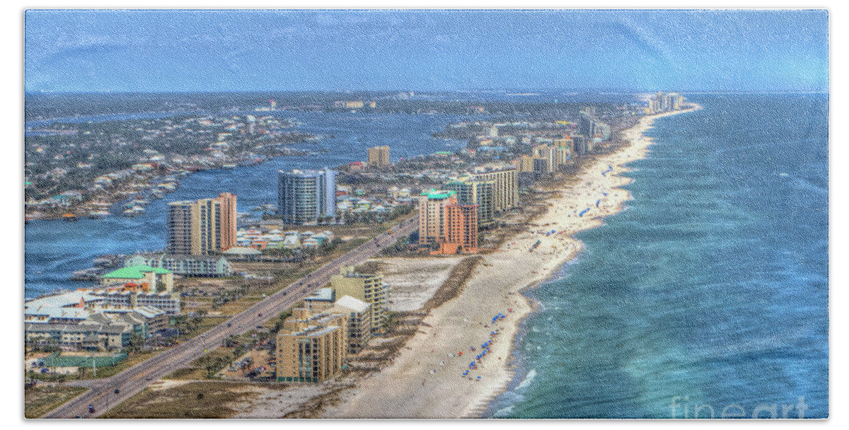 Orange Beach East Beach Towel featuring the photograph Orange Beach East by Gulf Coast Aerials -