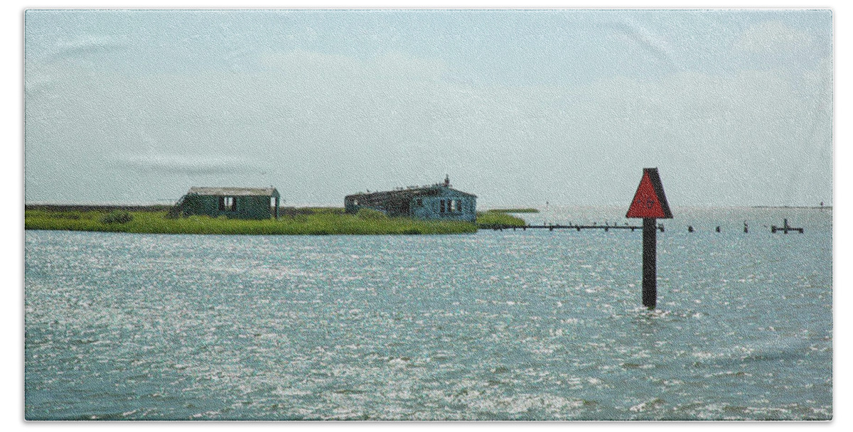 Oyster Beach Sheet featuring the photograph Oyster Shucking House by Mark Duehmig