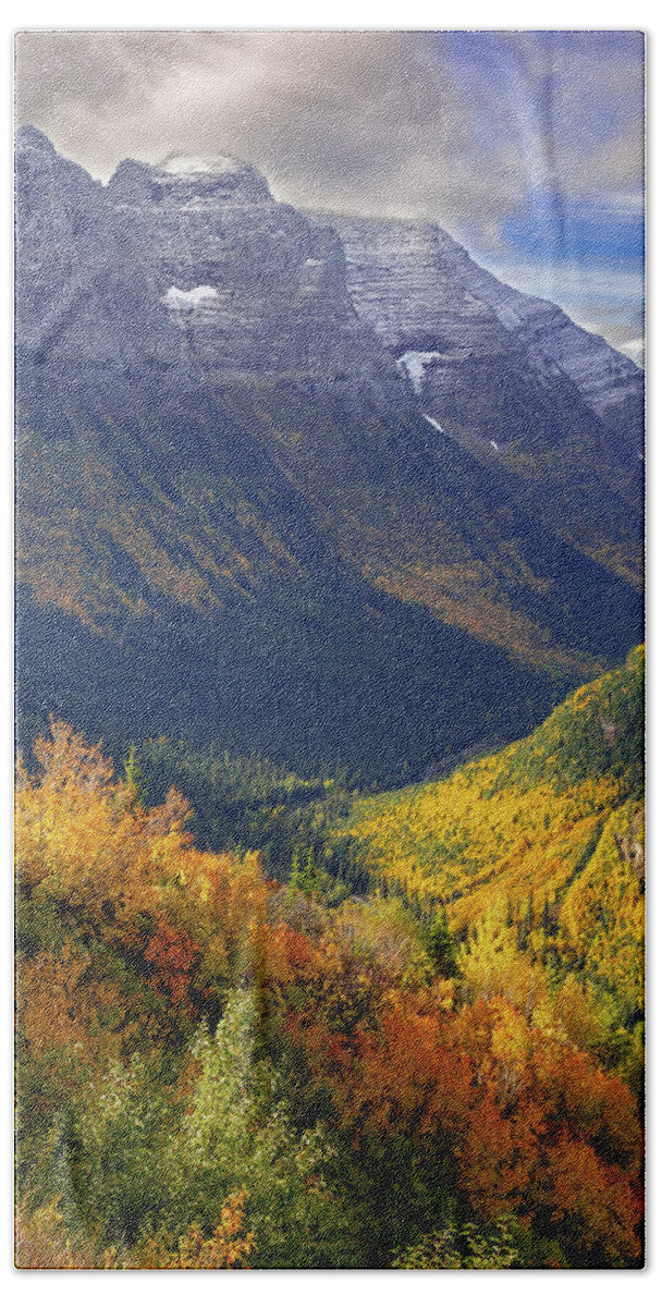 Autumn Beach Towel featuring the photograph Palette of Autumn in Glacier by Jack Bell
