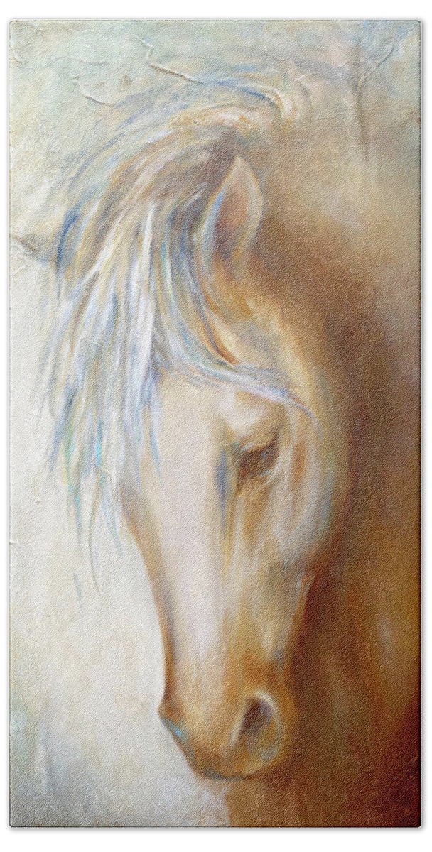 Horse Beach Sheet featuring the painting Palomino De Oro by Dina Dargo