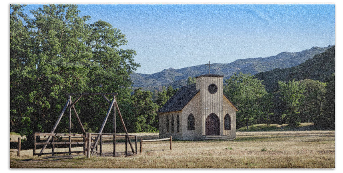 Paramount Ranch Beach Towel featuring the photograph Paramount Ranch Church 4.20.2017 by Gene Parks