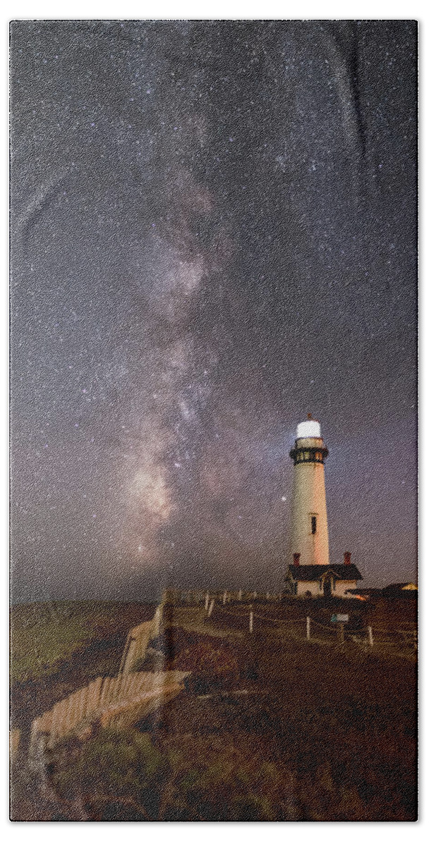 Landscape Beach Towel featuring the photograph Pigeon Point Milky Way 2 by Laura Macky