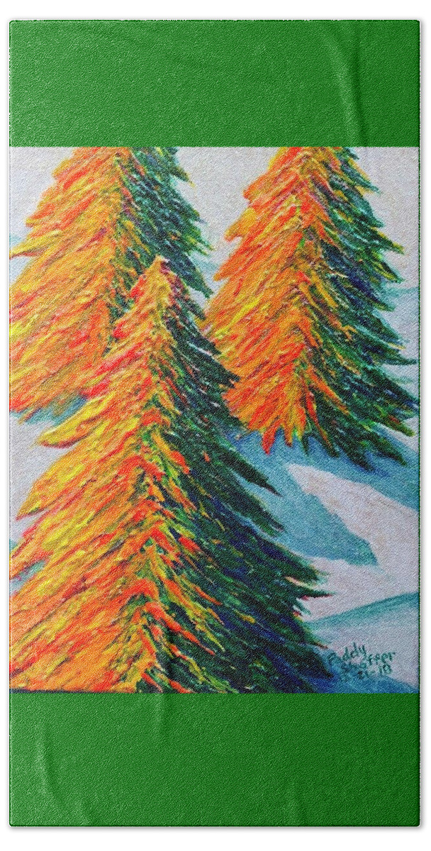Pines In The Snow Beach Towel featuring the photograph Pines in the Snow by Paddy Shaffer