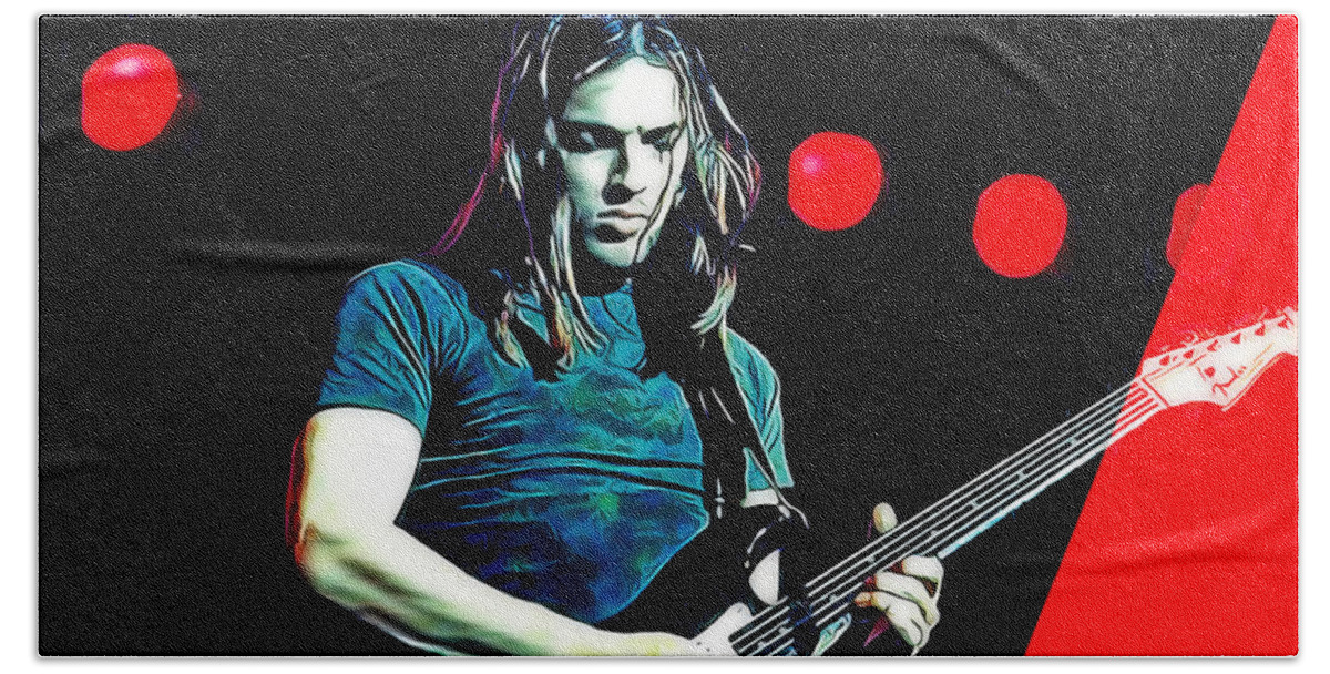 Pink Floyd Beach Towel featuring the mixed media Pink Floyd David Gilmour Collection by Marvin Blaine