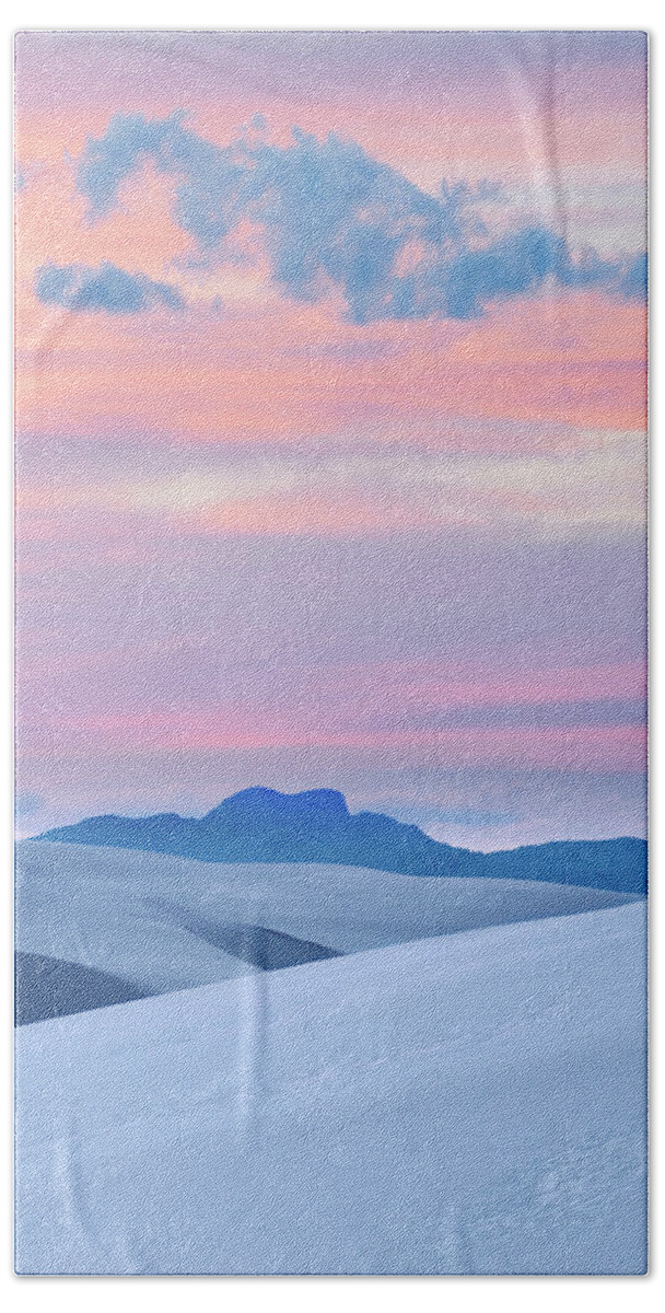 00557660 Beach Towel featuring the photograph Pink Sunset, White Sands Nm, New Mexico by Tim Fitzharris