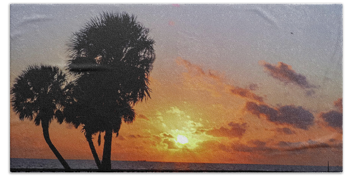 Sunrise Beach Towel featuring the photograph Pleasure Island Sunrise by Jerry Connally
