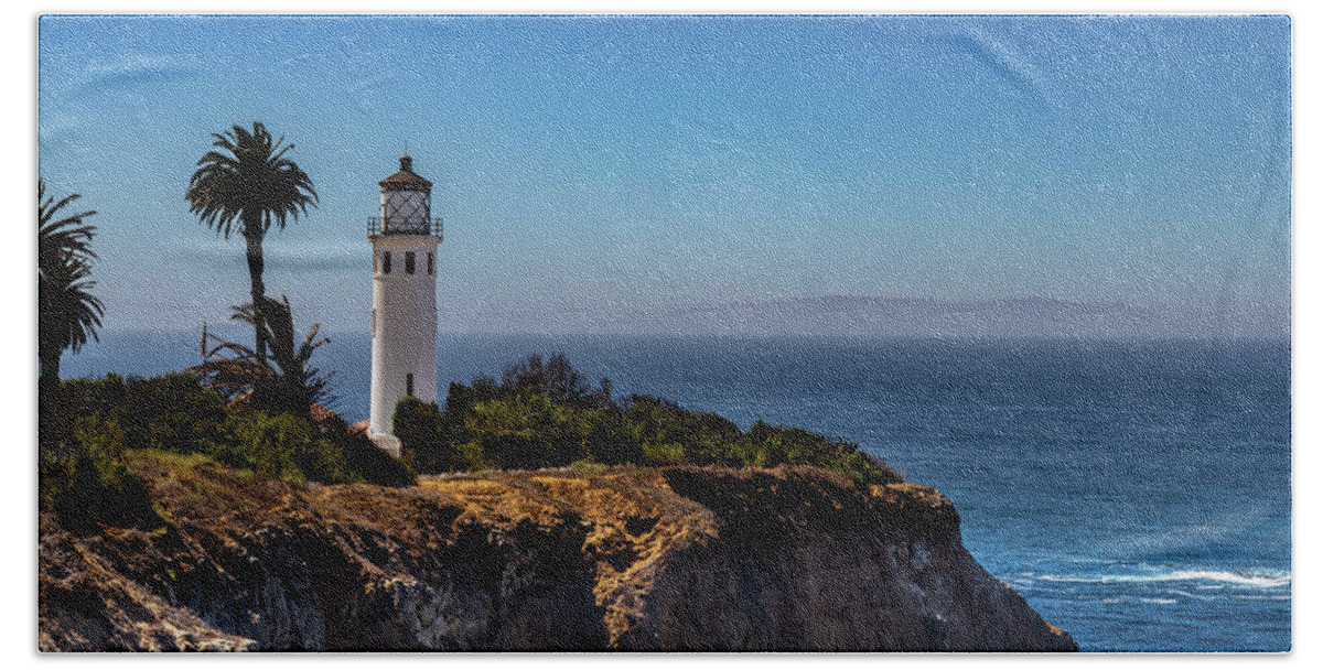 Beautiful Beach Towel featuring the photograph Point Vicente Lighthouse by Ed Clark