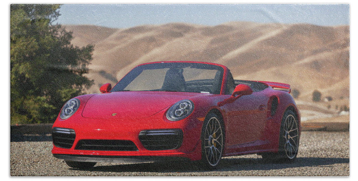 Cars Beach Towel featuring the photograph #Porsche 911 #Turbo S Cab #Print by ItzKirb Photography