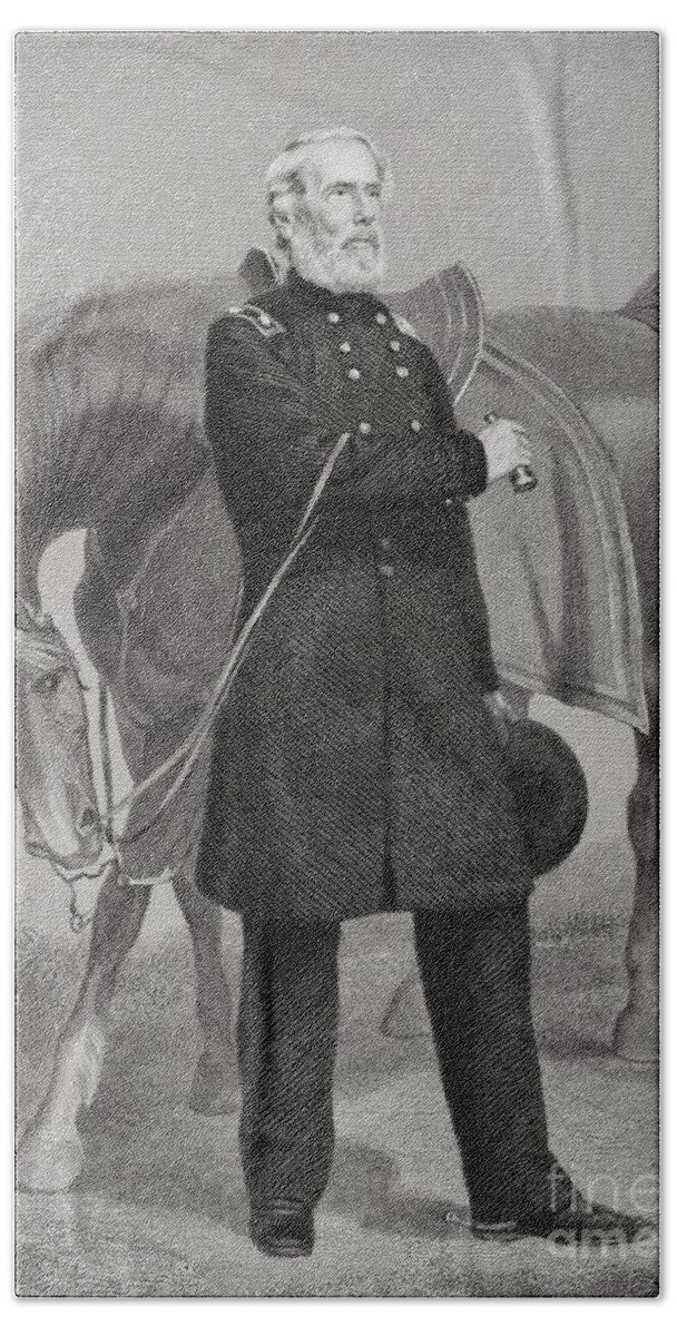 General Beach Towel featuring the painting Portrait Of General Edwin Vose Sumner by Alonzo Chappel