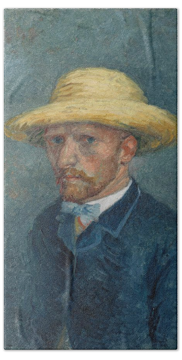 Oil On Cardboard Beach Towel featuring the painting Portrait of Theo van Gogh. by Vincent van Gogh -1853-1890-