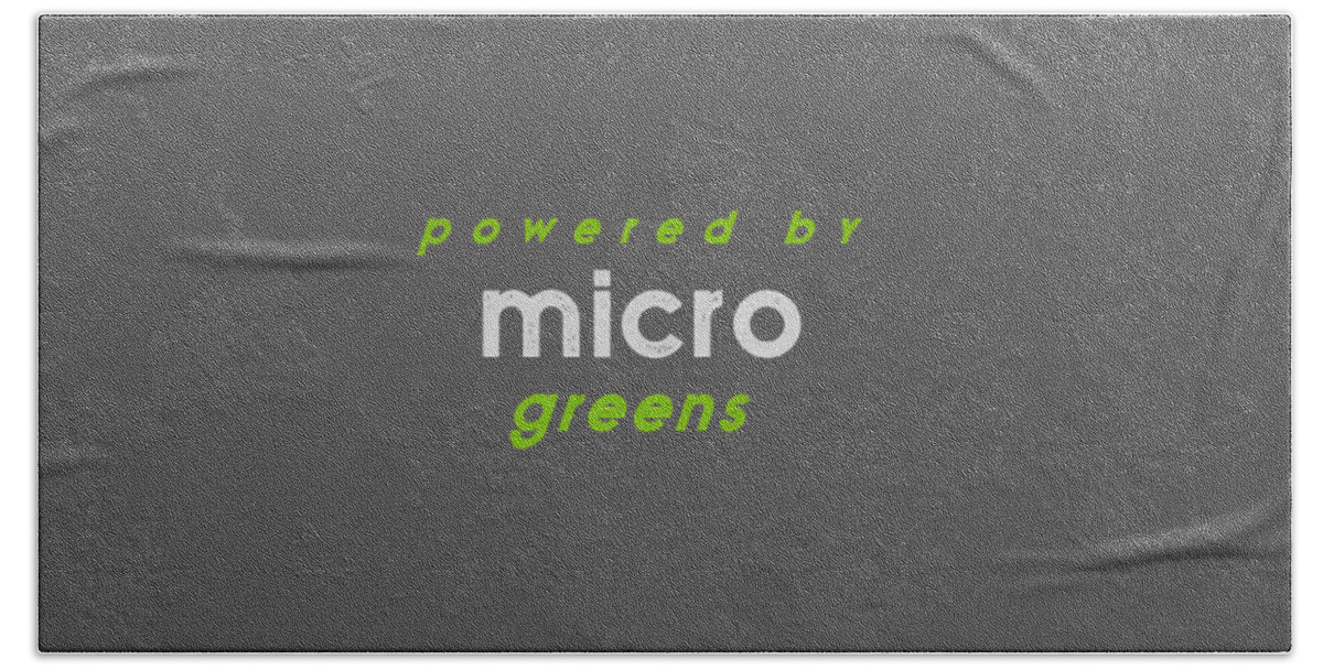  Beach Towel featuring the drawing Powered by microgreens - green and gray by Charlie Szoradi