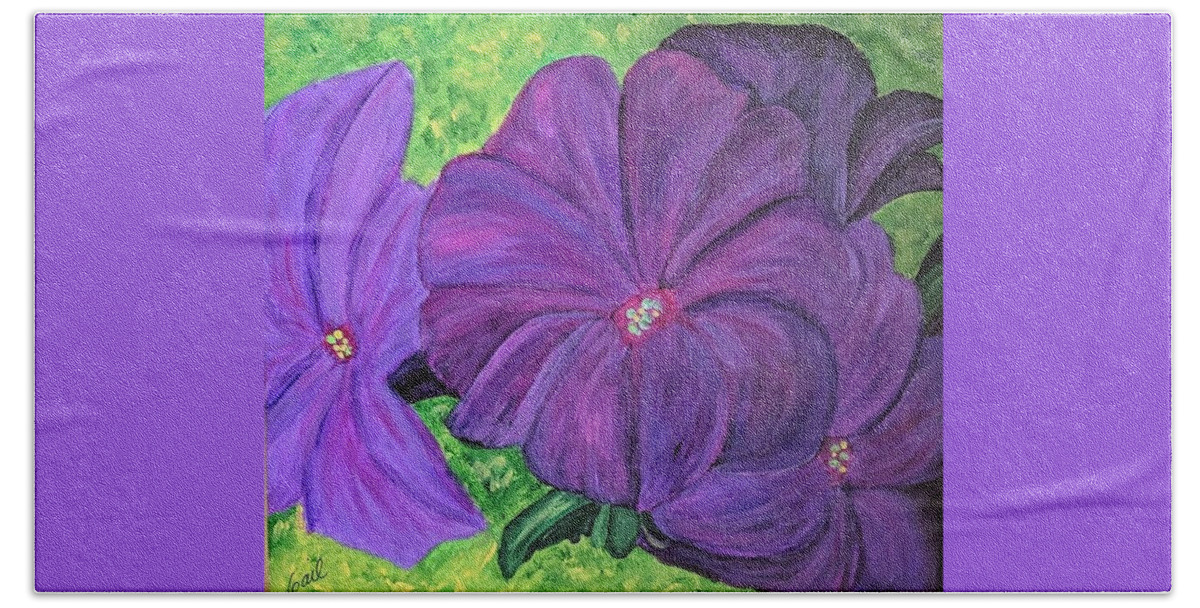 Purple Beach Towel featuring the painting Purple Passioon by Gail Friedman