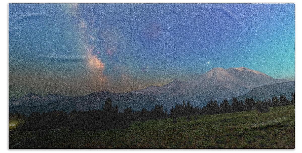 Astronomy Beach Towel featuring the photograph Rainier Blues by Ralf Rohner