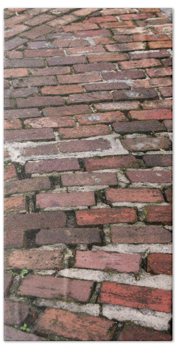Brick Beach Towel featuring the photograph Red Brick Road by T Lynn Dodsworth