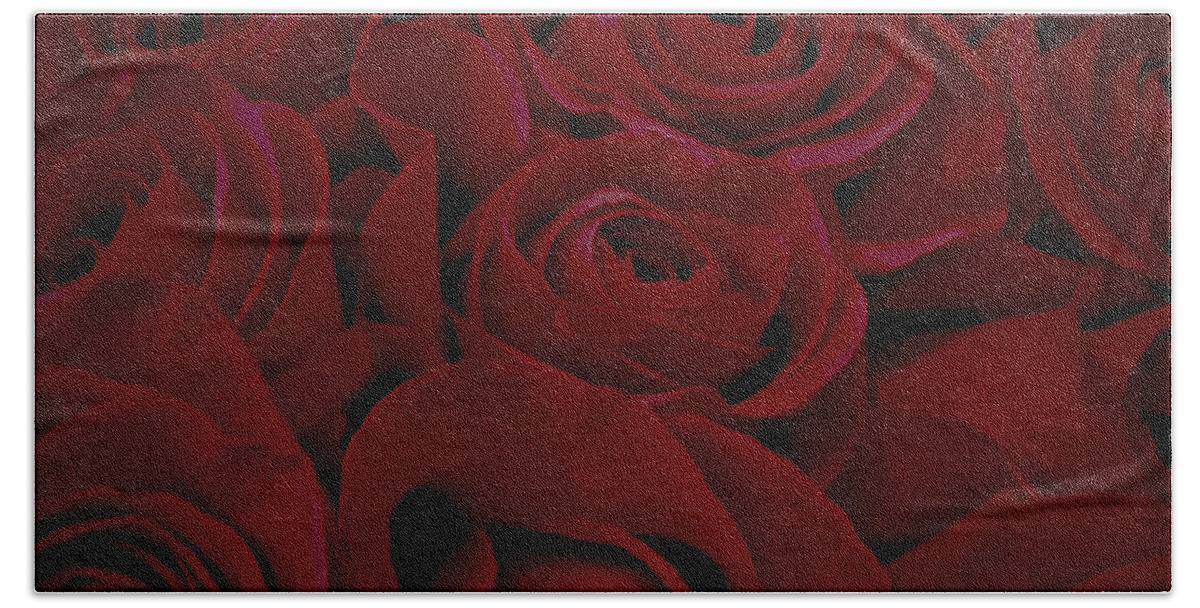 Roses Beach Towel featuring the photograph Sea of Red by Elizabeth Tillar