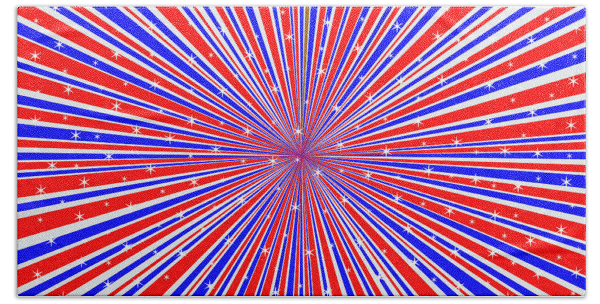 Red White And Blue Rays Background With Stars Beach Sheet by Bigalbaloo  Stock - Pixels